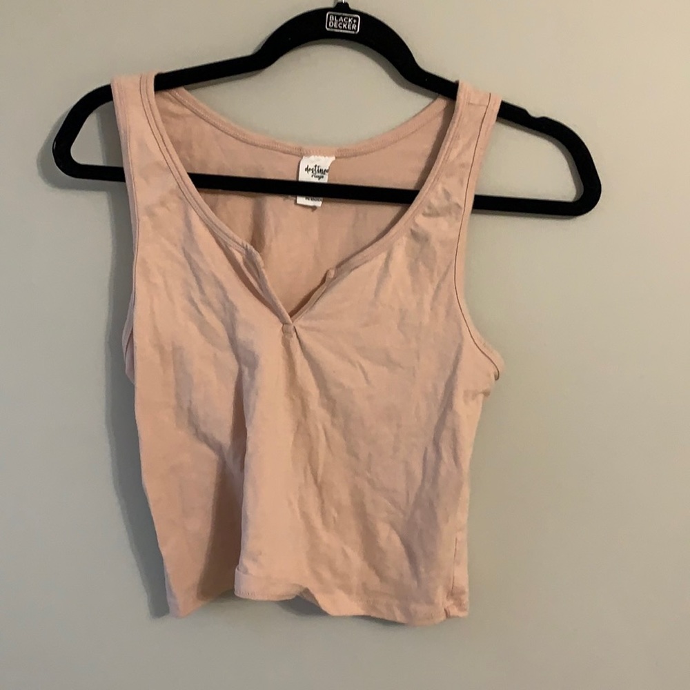 pink v-line tank